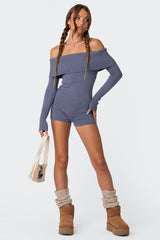 Pandorah Off Shoulder Knitted Romper