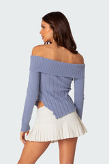 Sonya Fold Over Knit Top