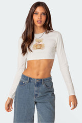 Ted Cropped Long Sleeve T Shirt