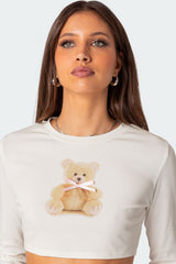 Ted Cropped Long Sleeve T Shirt