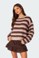 Oversized Fuzzy Striped Sweater