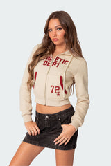 Athletic Dept Cropped Zip Up Hoodie