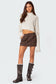 Euphoria Washed Faux Leather Mini Skirt