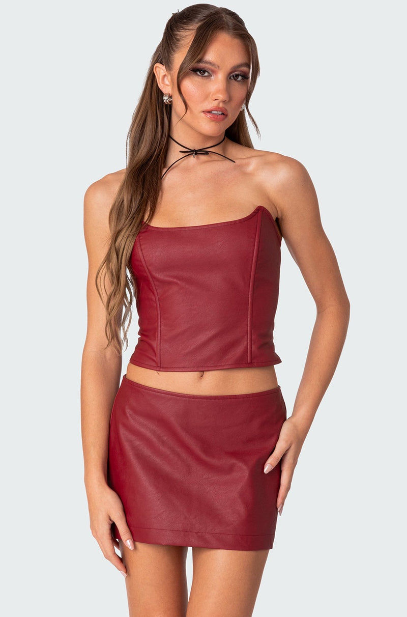 Aster Faux Leather Corset