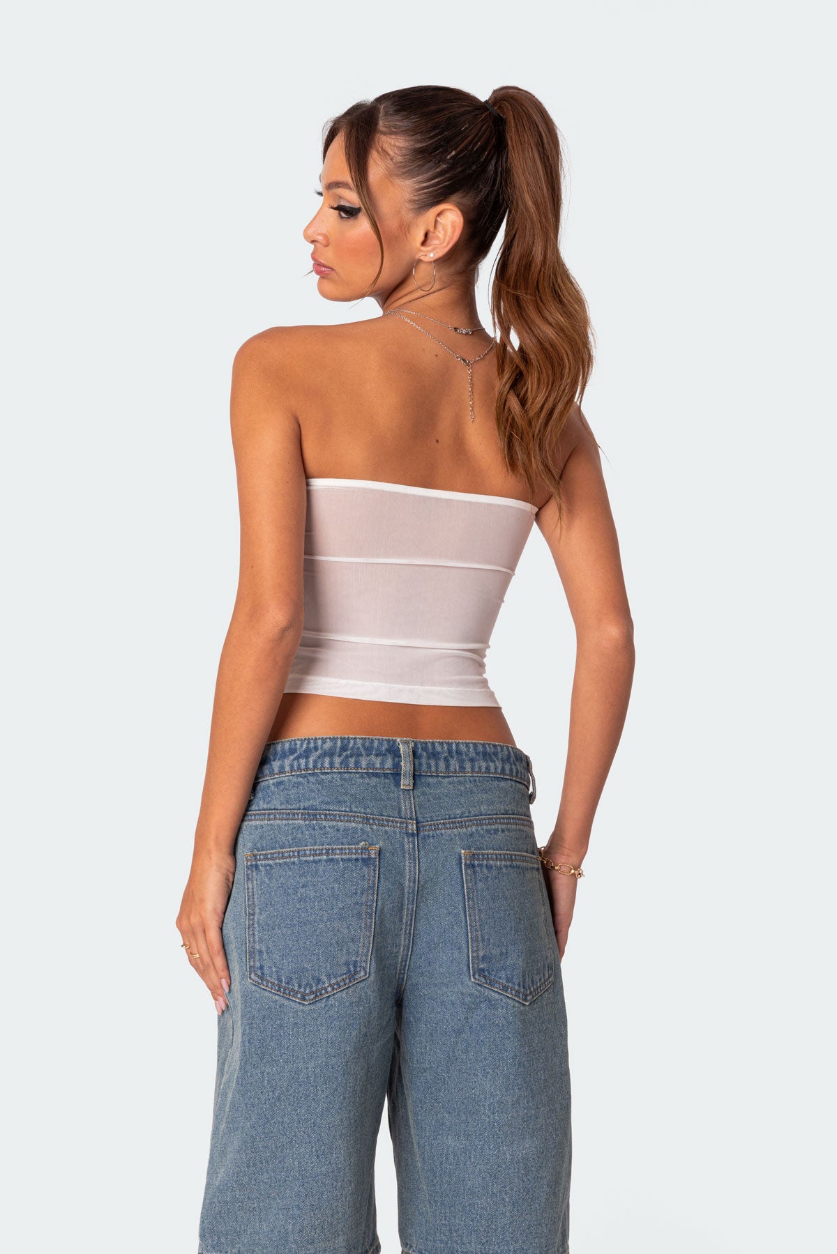 Celestia Sheer Mesh Tube Top