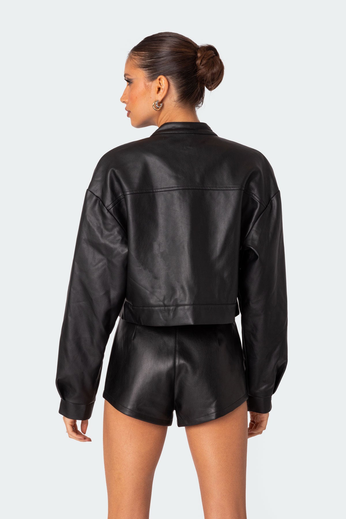 Ramona Faux Leather Cropped Jacket
