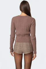 Beverly Bow Cable Knit Sweater