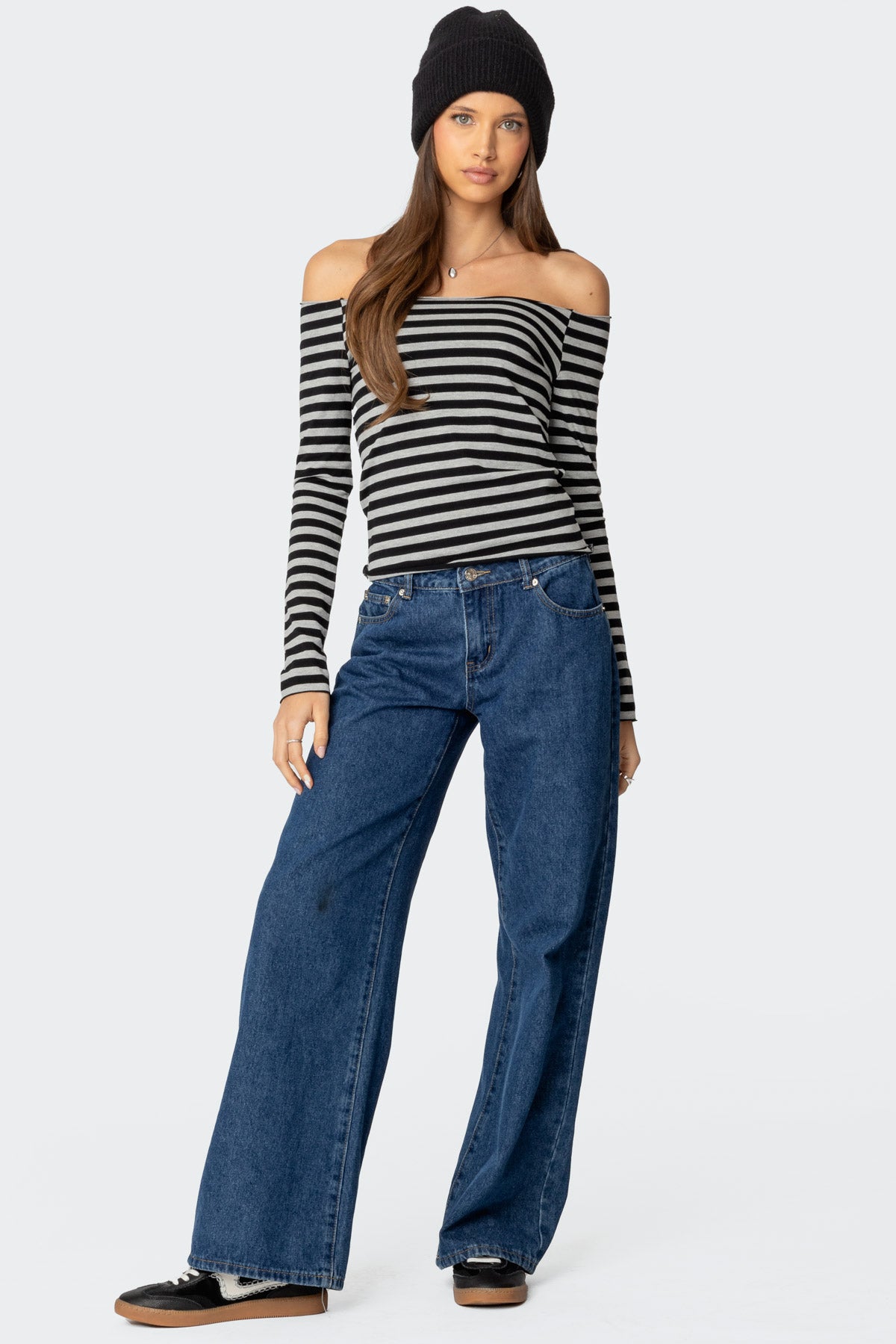 Nelligan Striped Off Shoulder Top