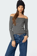 Nelligan Striped Off Shoulder Top