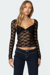 Mykonos Sheer Lace Top