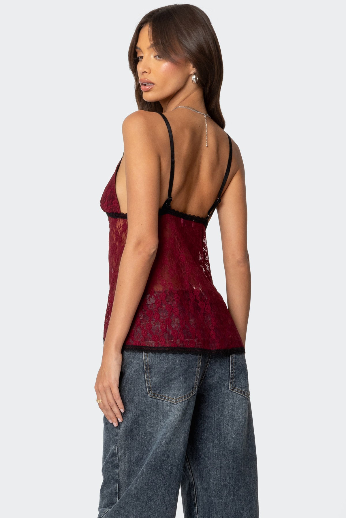 Maude Tie Front Sheer Lace Top