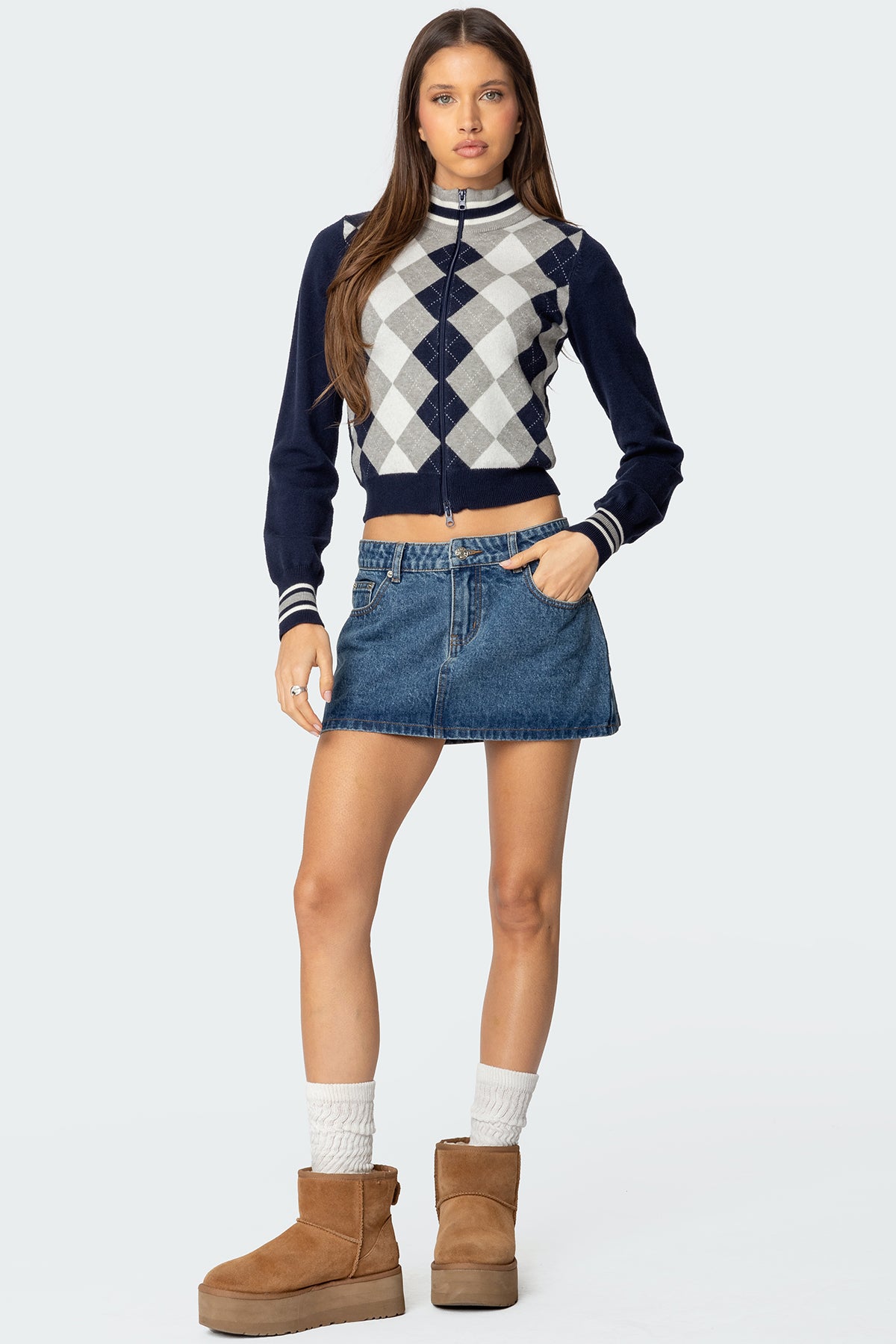 Madisen Argyle Knit Cardigan