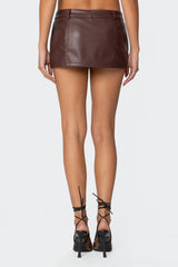 Frances Faux Leather Mini Skort