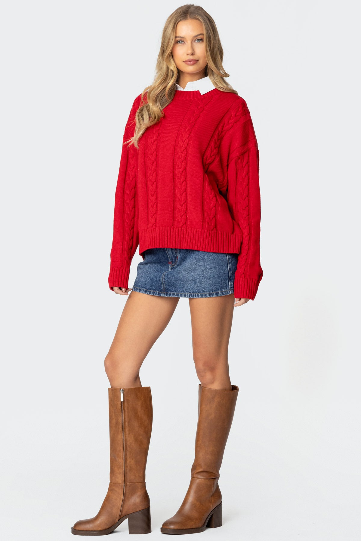 Acacia Oversized Cable Knit Sweater