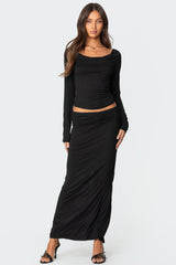 Johanna Fold Over Maxi Skirt