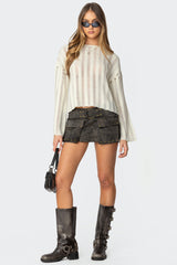 Marge Studded Faux Leather Mini Skort