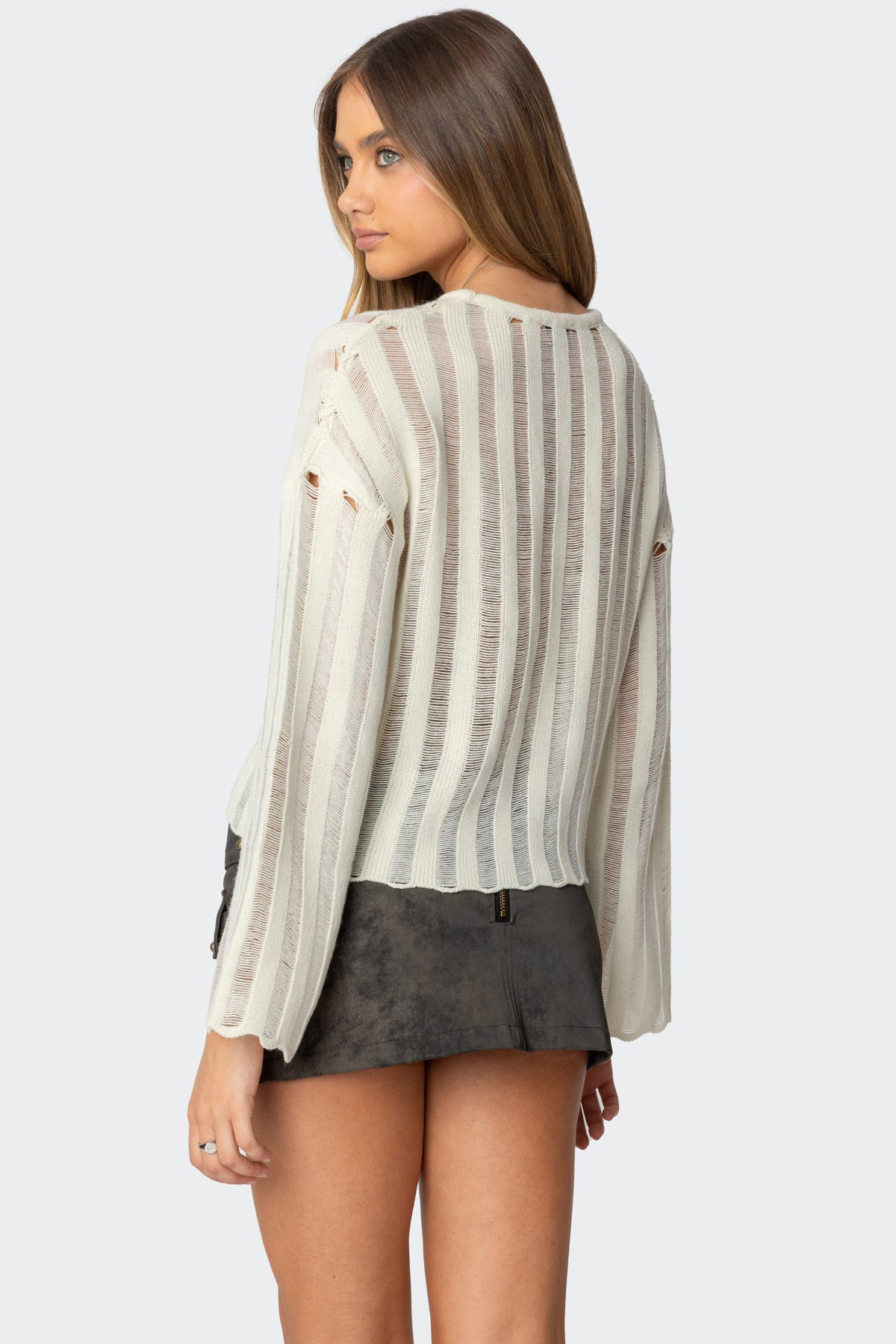 Stripey Shredded Sweater