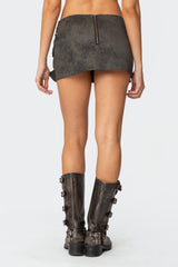 Marge Studded Faux Leather Mini Skort