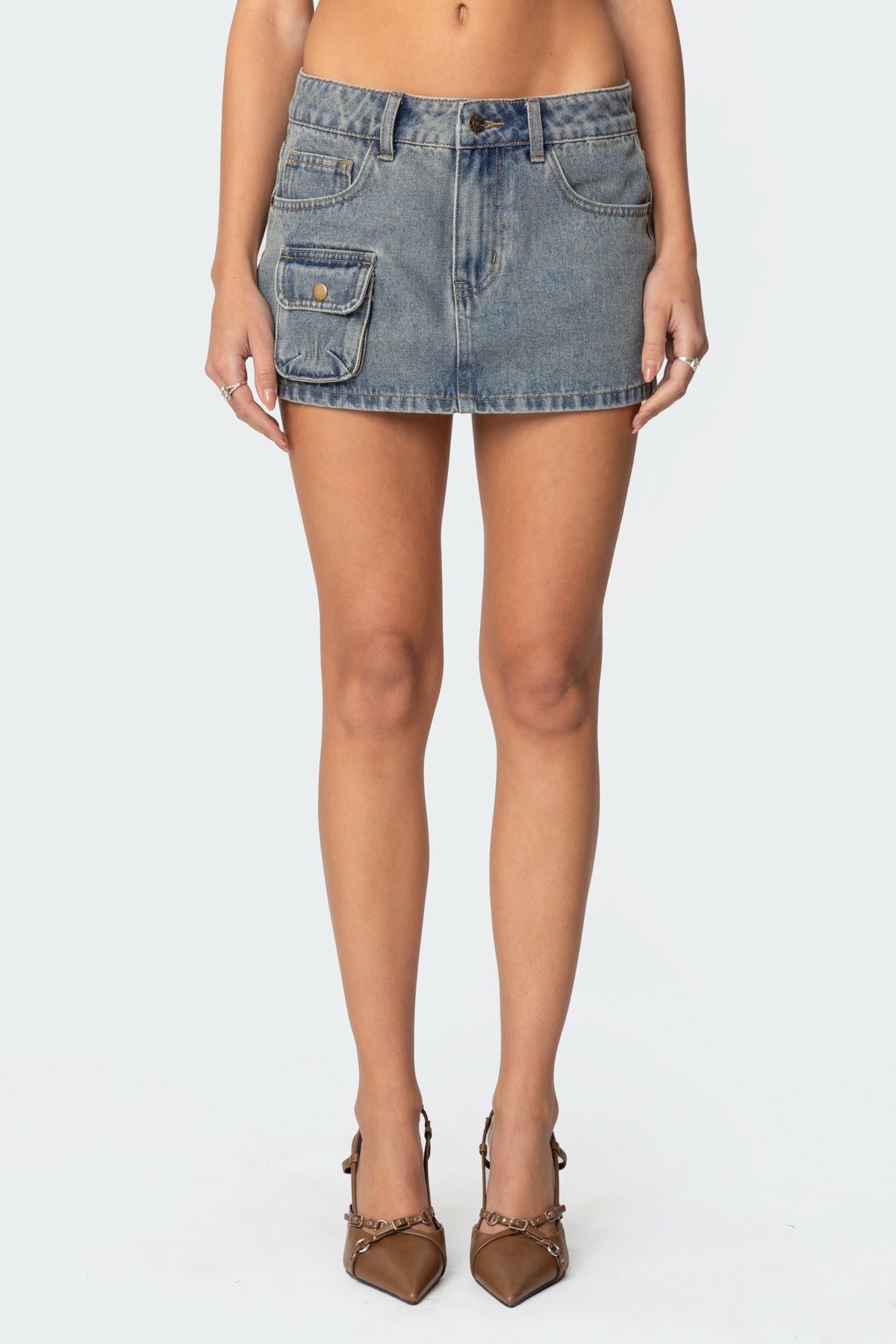 Quinlan Denim Cargo Mini Skirt