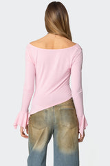 Rayna Cowl Neck Asymmetric Top