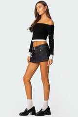 Rae Denim Mini Skort