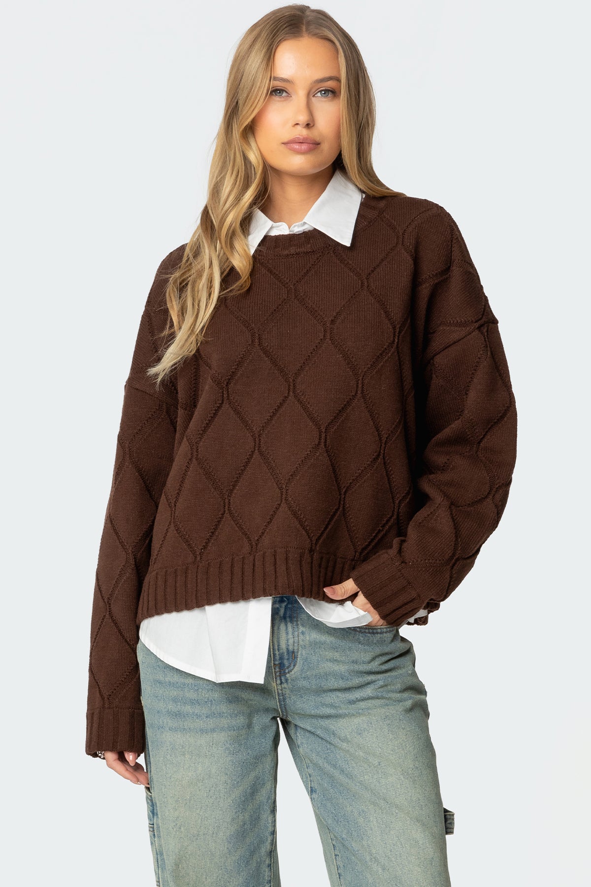 Cass Oversized Textured Knit Sweater