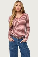 Roma Striped Henley Top