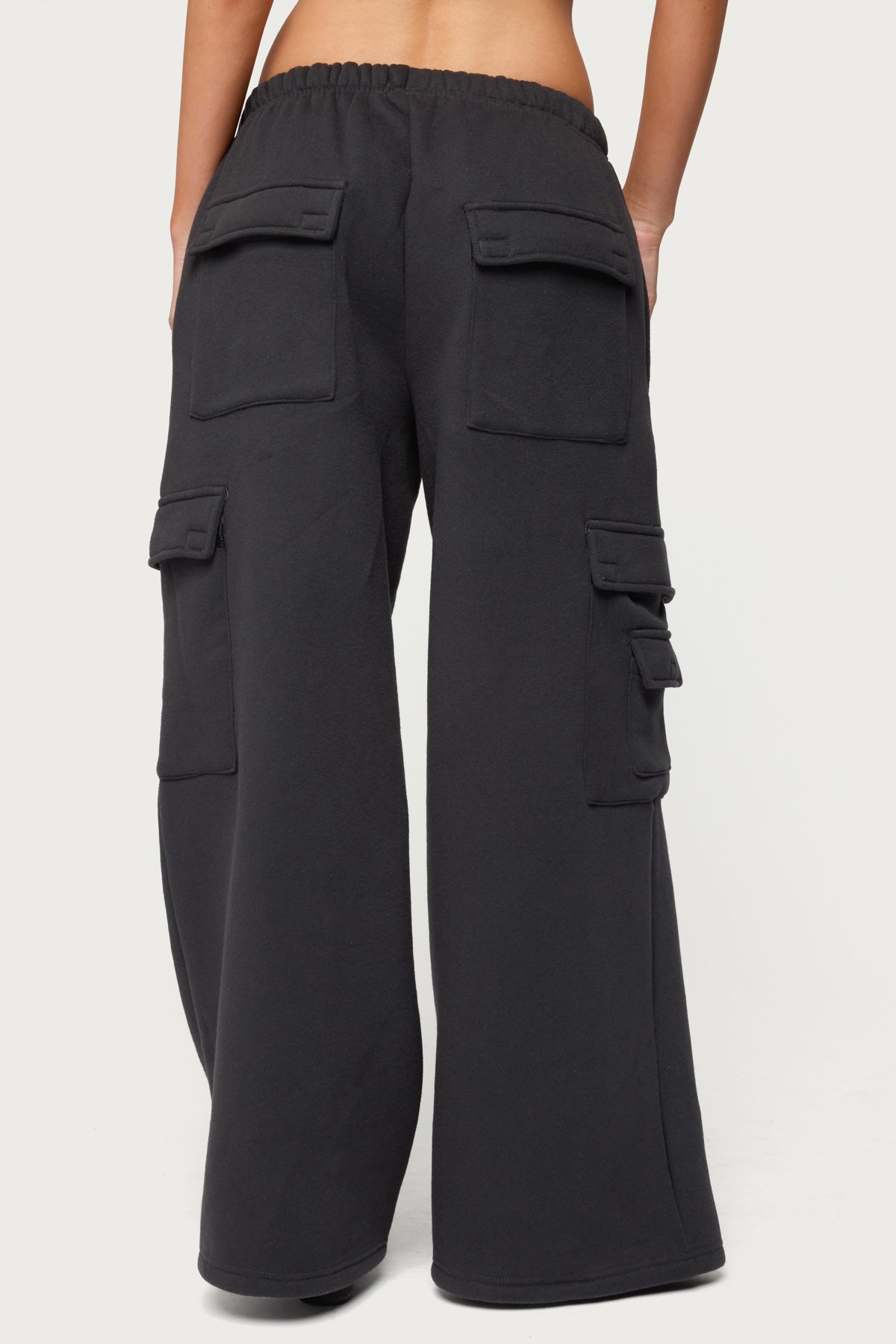 Petite Wide Leg Cargo Sweatpants