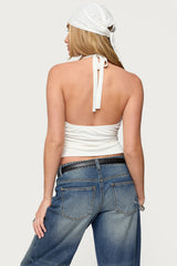 Niya Plunge Neck Halter Top