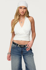 Niya Plunge Neck Halter Top