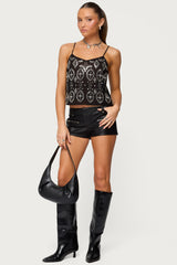 Labella Faux Leather Micro Shorts