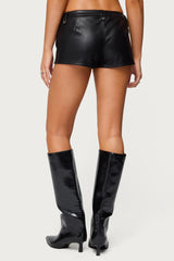 Labella Faux Leather Micro Shorts