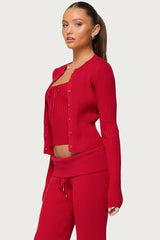 Adannah Ribbed Button Up Cardigan