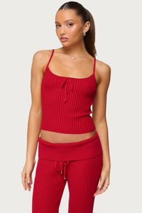 Adannah Tie Ribbed Tank Top