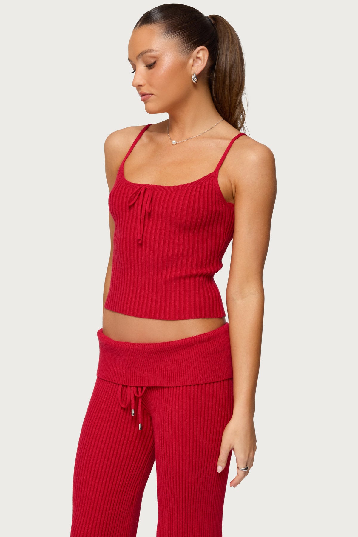 Adannah Tie Ribbed Tank Top