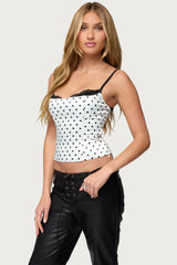 Polka Dot Layered Lacey Bra Corset