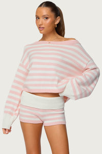 Saphi Striped Oversized Knit Sweater
