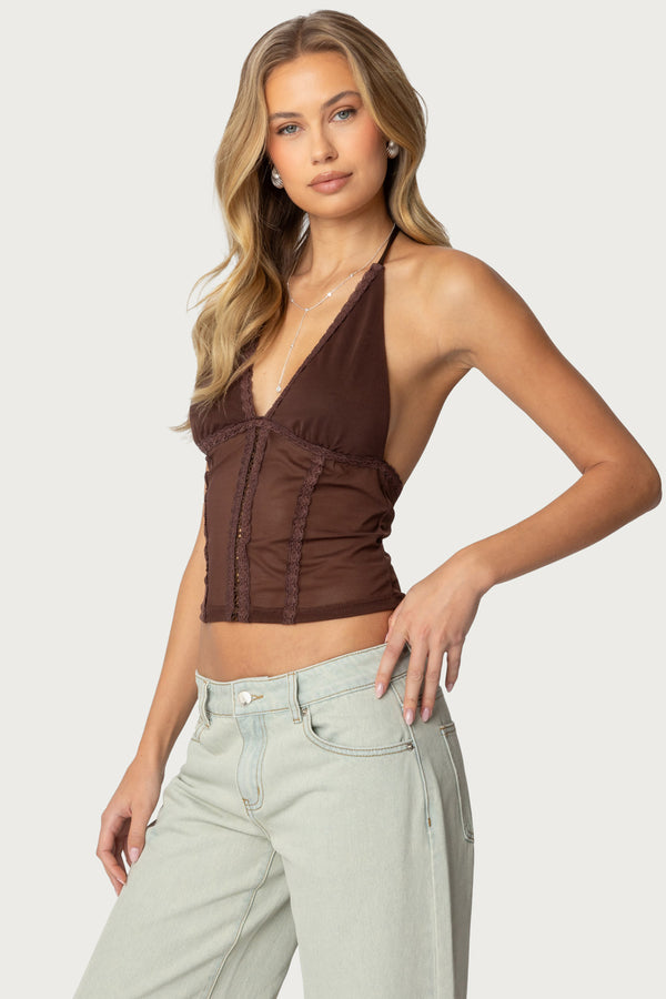 Lucie Lacey Mesh Halter Top
