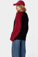 Oversized Raglan Long Sleeve T Shirt