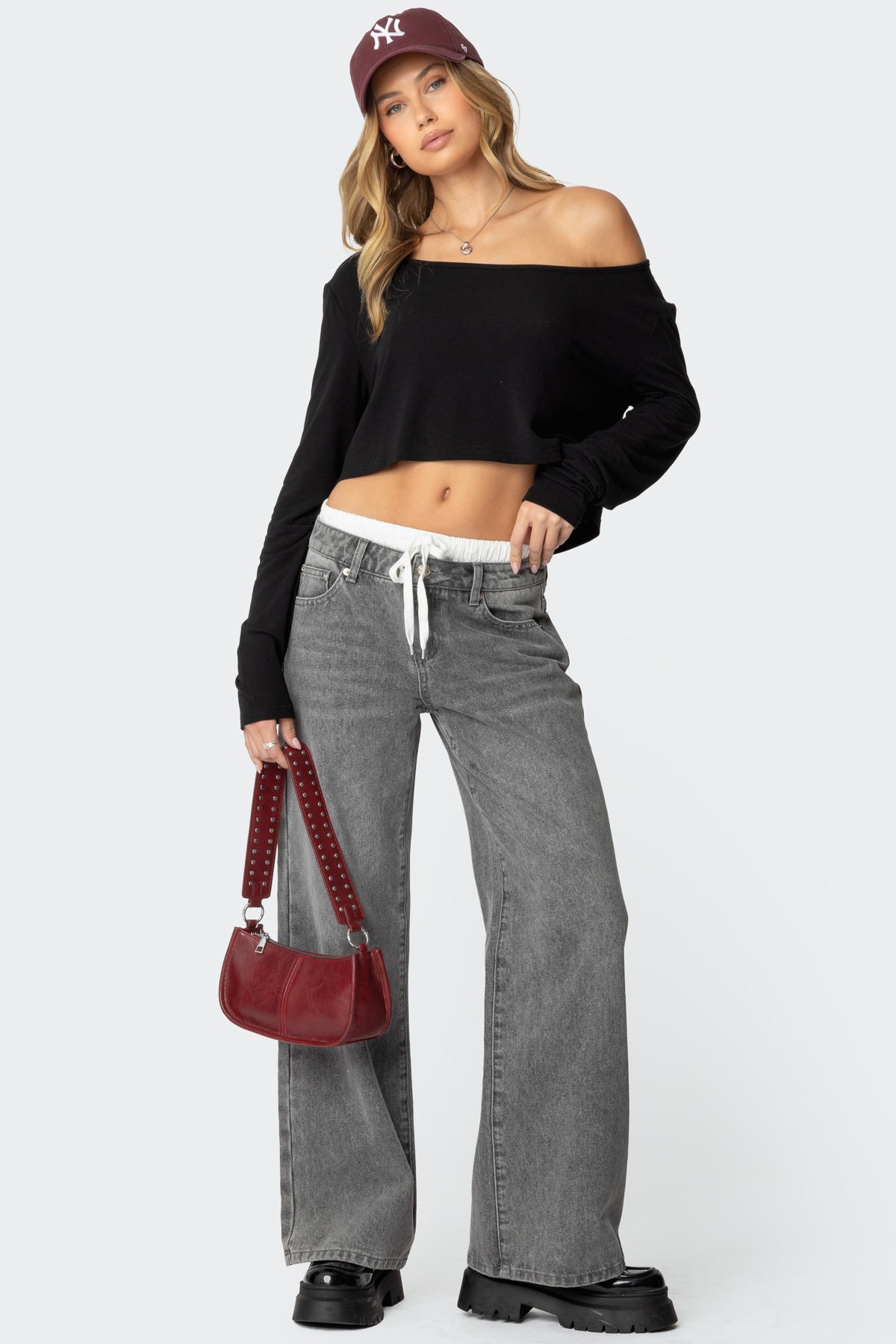 Cropped Off Shoulder Top – edikted