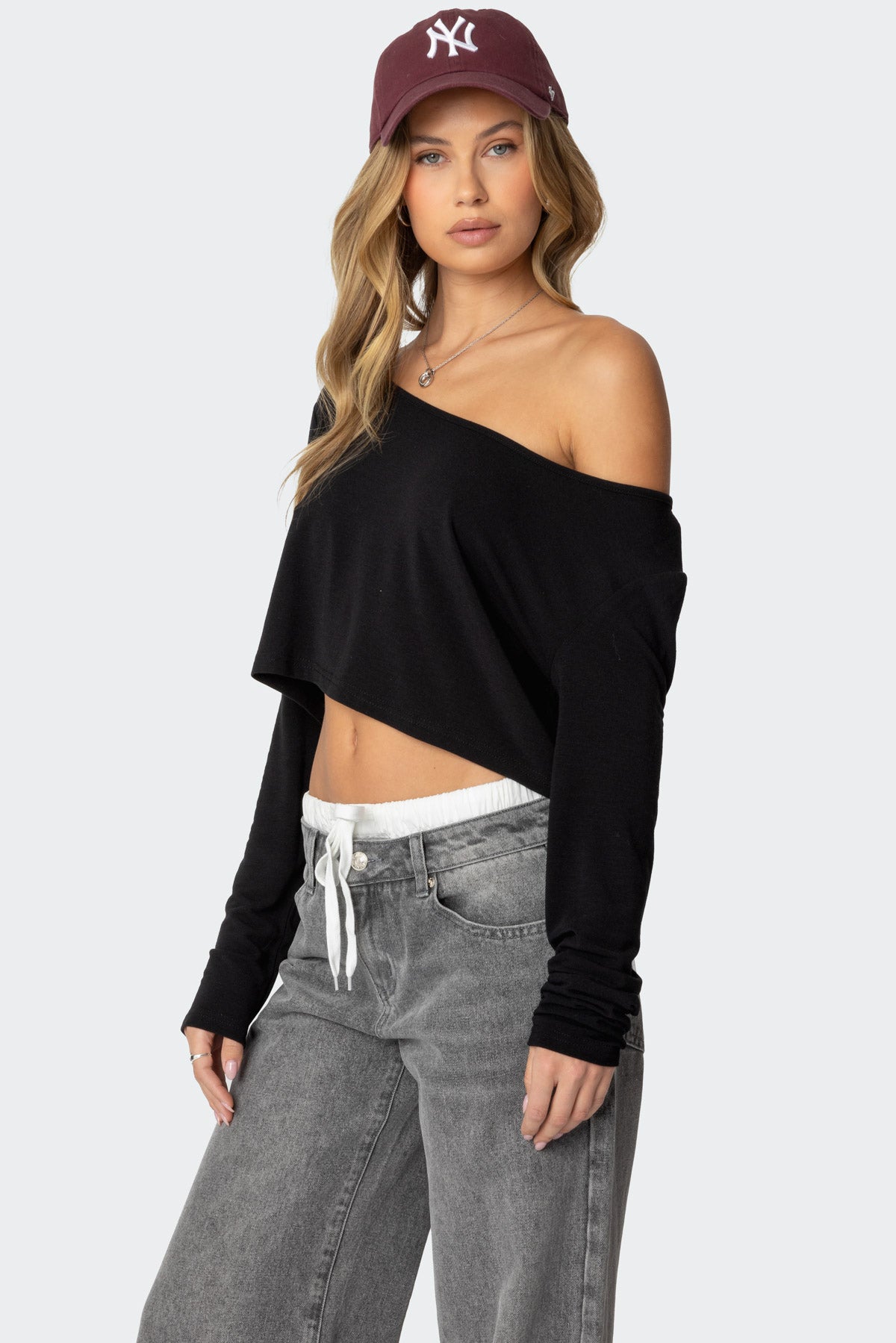 Cropped Off Shoulder Top