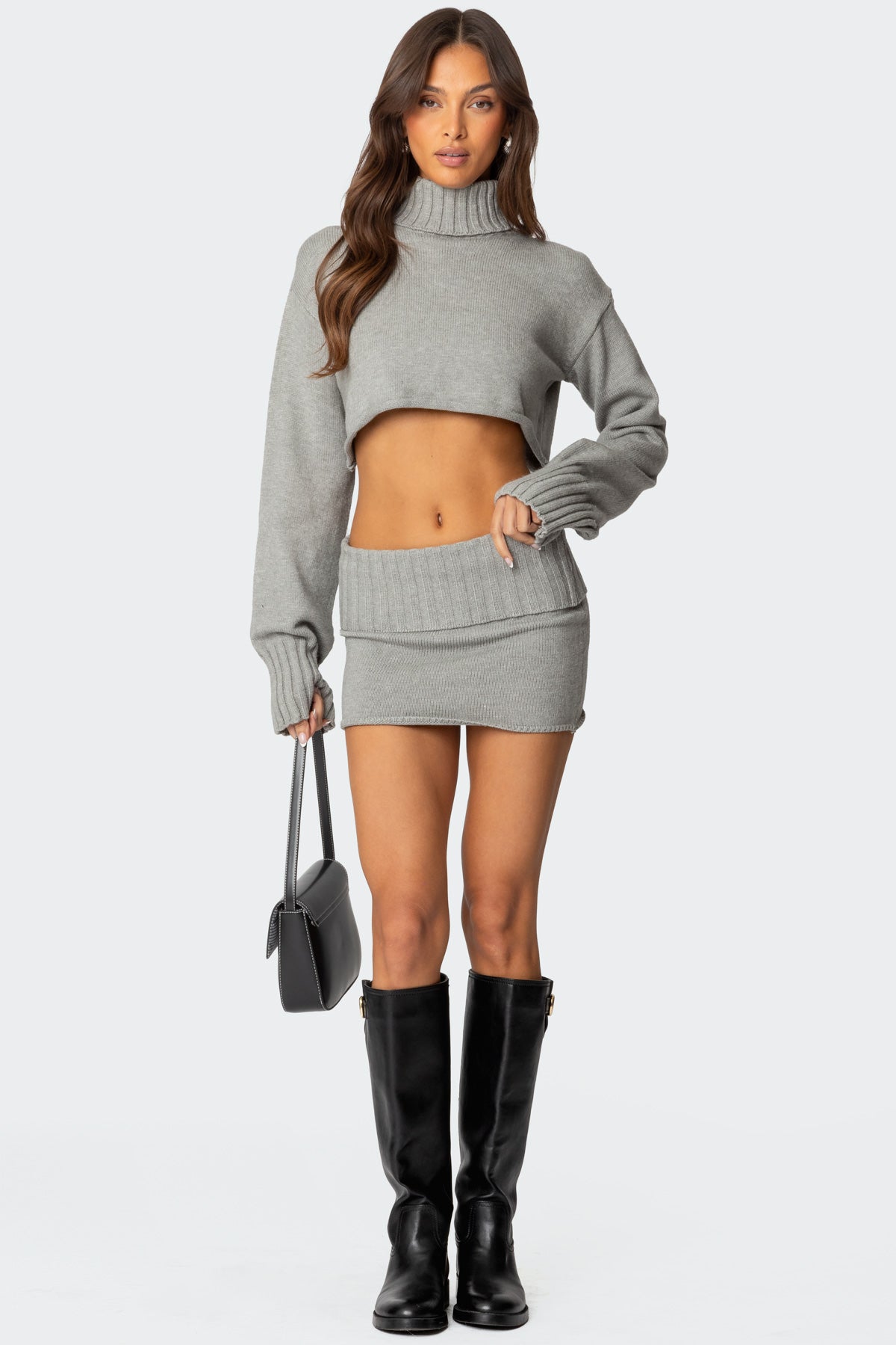 Gino Cropped Turtle Neck Sweater