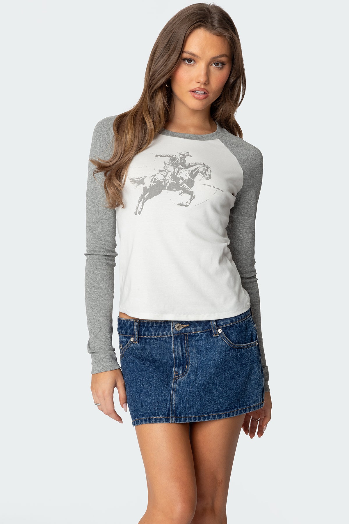 Cowboy Raglan Long Sleeve T Shirt