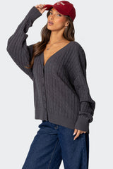 Francine Oversized V Neck Cardigan