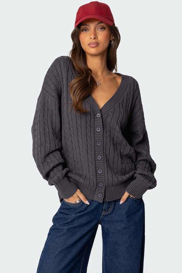 Francine Oversized V Neck Cardigan