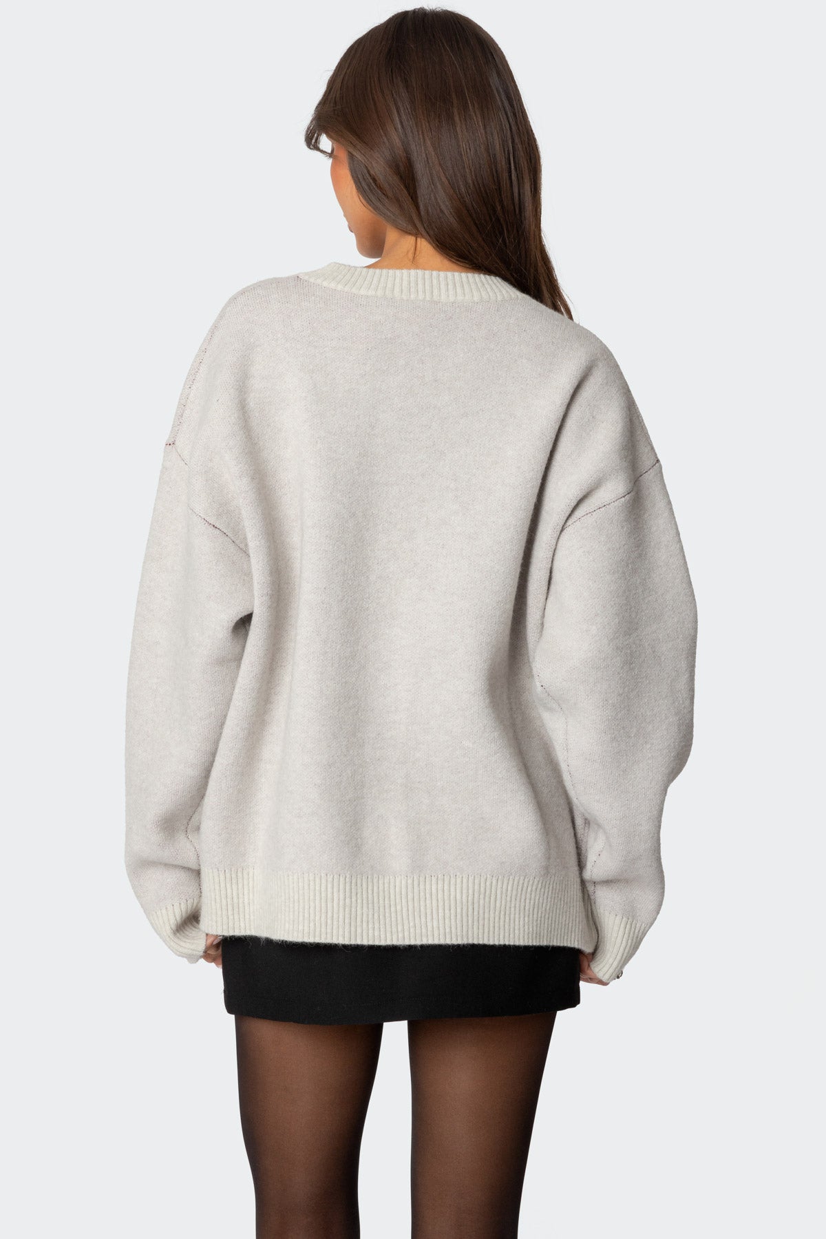 Cherry 3 Oversized V Neck Sweater