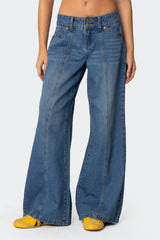 Charlie Panel Stitch Low Rise Jeans