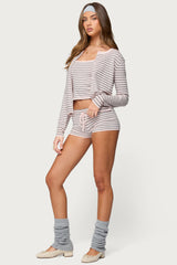 Lillian Striped Button Up Knit Cardigan