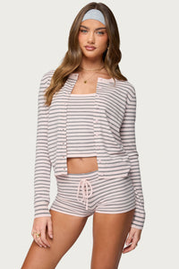 Lillian Striped Button Up Knit Cardigan