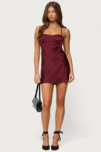 Nalah Satin Effect Mini Dress